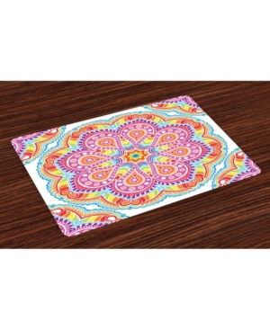 Ambesonne Rainbow Mandala Place Mats Set of 4