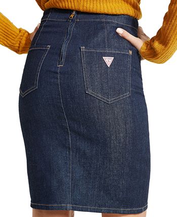 Guess paula best sale denim pencil skirt
