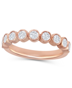 image of Round Diamond (1/2 ct. t.w.) Bezel Band in 14K Rose Gold
