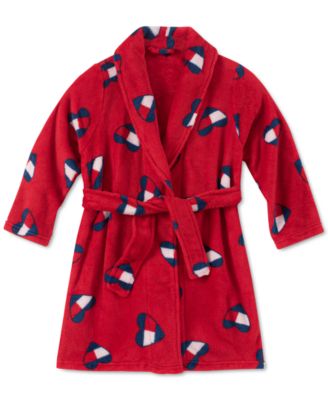 Tommy Hilfiger Toddler, Little & Big Girls Heart Flag-Print Plush Robe ...