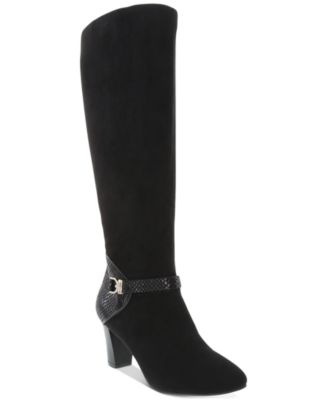 Karen Scott Women's Sharonn Faux Suede Knee High Dress Boots Black Size 7.5 M
