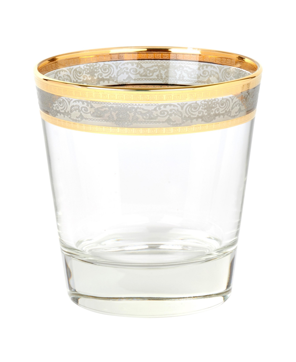 Lorren Home Trends Melania CollectionDouble Old Fashion Glasses, Set of 6 - Smoke