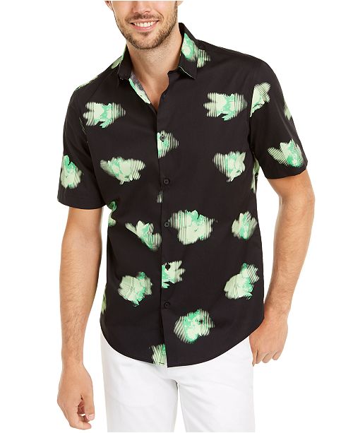 Alfani Men S Classic Fit Abstract Floral Print Shirt Created For Macy S