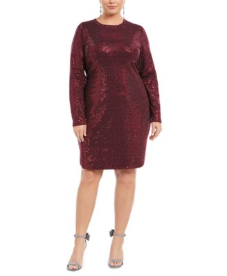 B Darlin Trendy Plus Size Sequined Bodycon Dress - Macy's