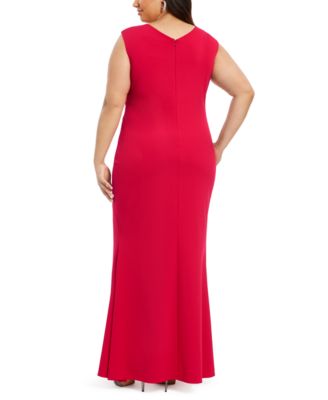 Betsy & Adam Plus Size Ruched Gown - Macy's