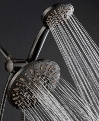 High-Pressure 48-Setting Dual Shower Head Combo with Extra-long 6 Foot Hose