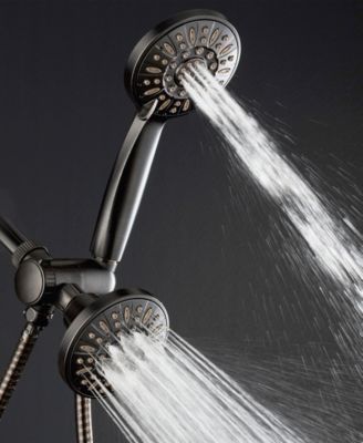 High-Pressure 48-Setting Dual Shower Head Combo with Extra-long 6 Foot Hose
