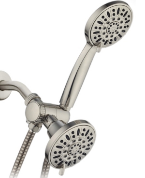 AquaDance High-Pressure 48-Setting Dual Shower Head Combo with Extra-long 6 Foot Hose Bedding