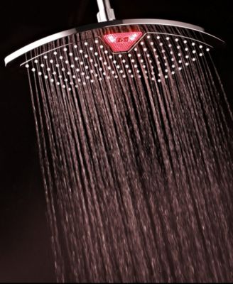 DreamSpa AquaFan 12-inch Rainfall LED Shower Head with Color-Changing LED/LCD Temperature Display