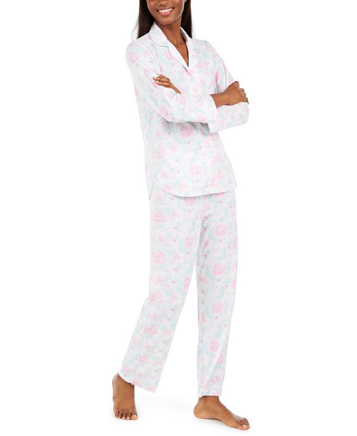 Miss Elaine Women s Floral Print Knit Pajama Set Macy s