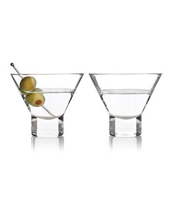 Set Of 6 Olympia Martini Drinkware 8oz Glasses White/bronze