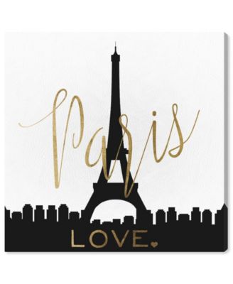 Paris Love Gold and Leather Canvas Art, 24" x 24"