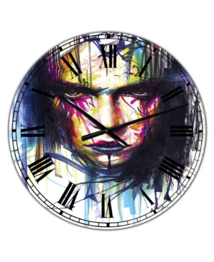 Designart Colorful Gazing Man Large Modern Wall Clock - 36
