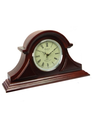 Bedford Clock Collection Tambour Mantel Clock With Chimes In Redwood Oak
