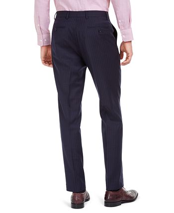 Tommy Hilfiger Men's Modern-Fit Navy Mini Grid THFlex Suit Pants Navy Size 44X30