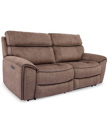 Furniture - Hutchenson 2-Pc. Fabric Sectional with 2 Power Headrests