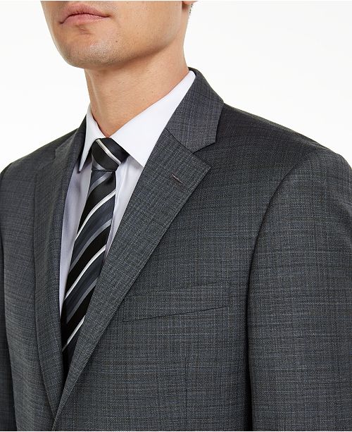 Tommy Hilfiger Men's Modern Fit Thflex Stretch Plaid Suit Separate Pants Gray Size 30X30