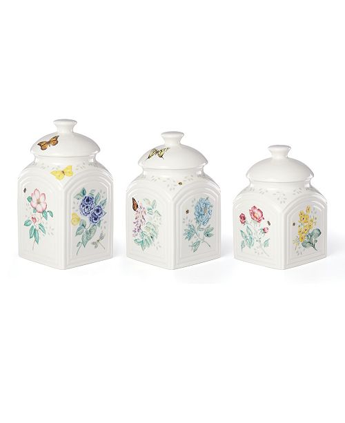 Lenox Butterfly Meadow Kitchen 3 Piece Canister Set Created For