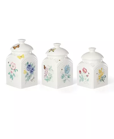 Lenox Butterfly Meadow Kitchen 3 Piece Canister Set