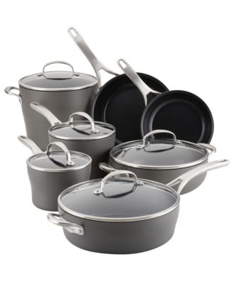 Anolon - Allure Hard-Anodized Nonstick Deep Square Grill Pan, 11-Inch, Dark Gray