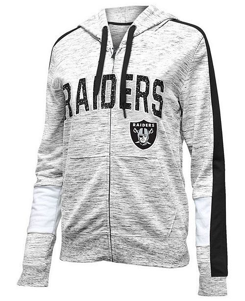 5th Ocean Women S Oakland Raiders Space Dye Full Zip Hoodie
