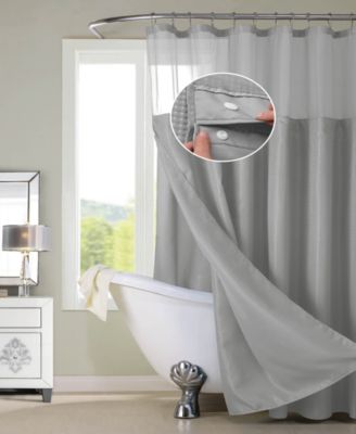 Waffle Complete Shower Curtain With Detachable Liner, 70" x 72"