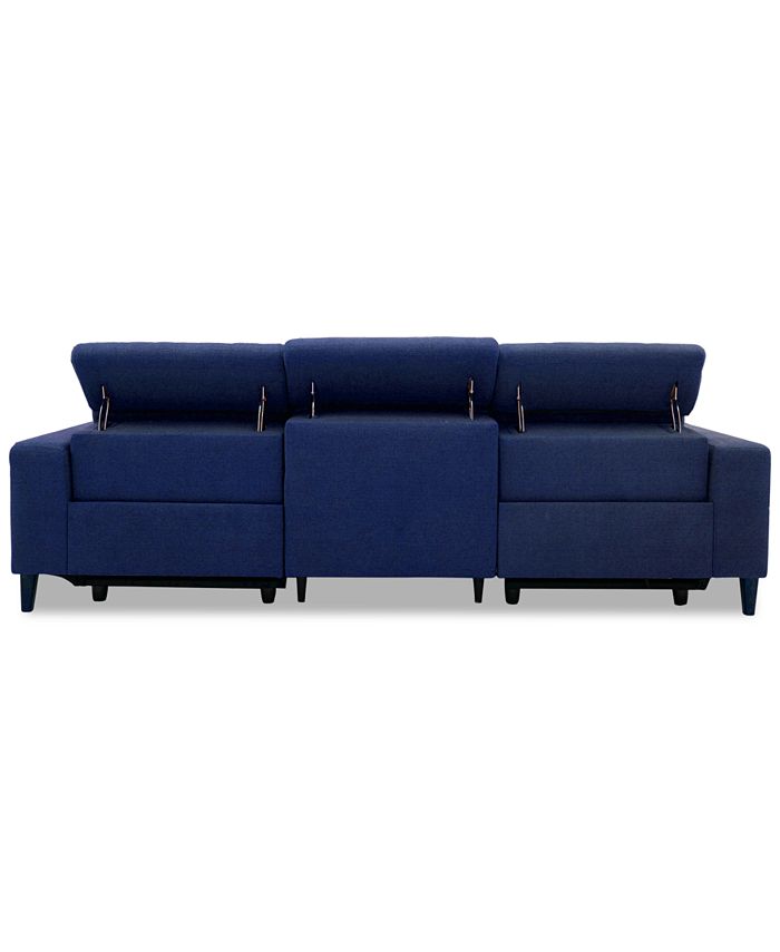 Furniture CLOSEOUT! Sleannah 3Pc. Fabric Sofa with 2 Power Recliners