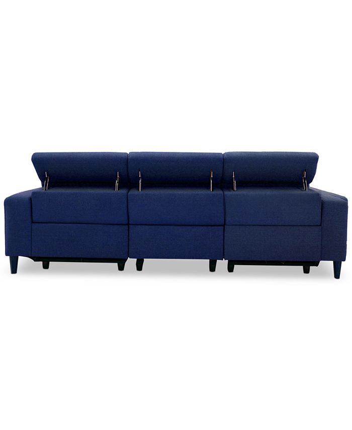 Furniture CLOSEOUT! Sleannah 3Pc. Fabric Sofa with 3 Power Recliners