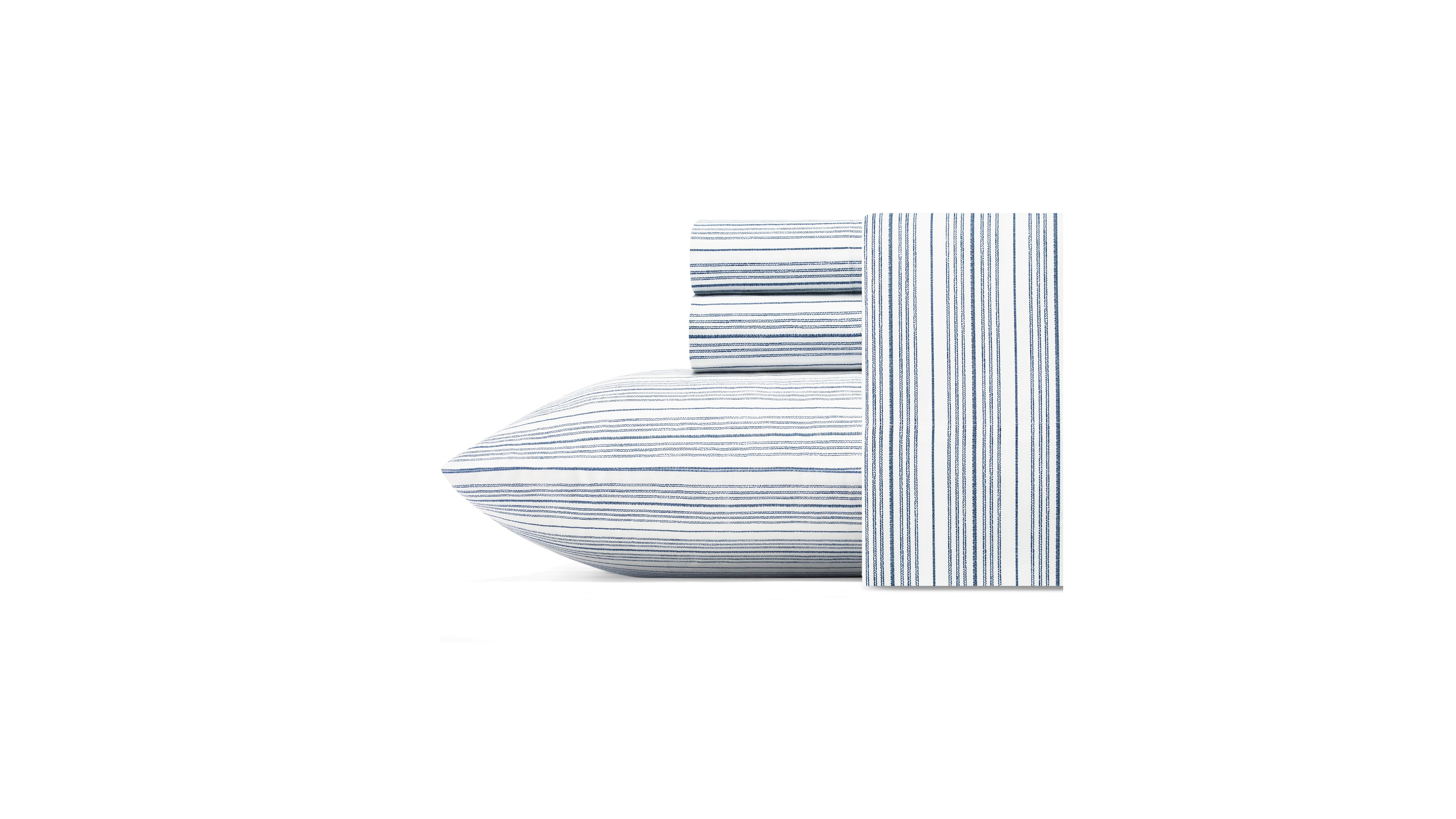 Nautica Beaux Stripe Cotton Percale 3-Piece Sheet Set, Twin Xl