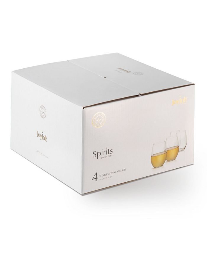 JoyJolt Spirits Stemless Wine Glass Set of 4 Macy's