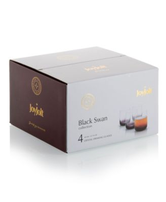 Black Swan Double Old Fashion Whiskey Glasses, Set of 4