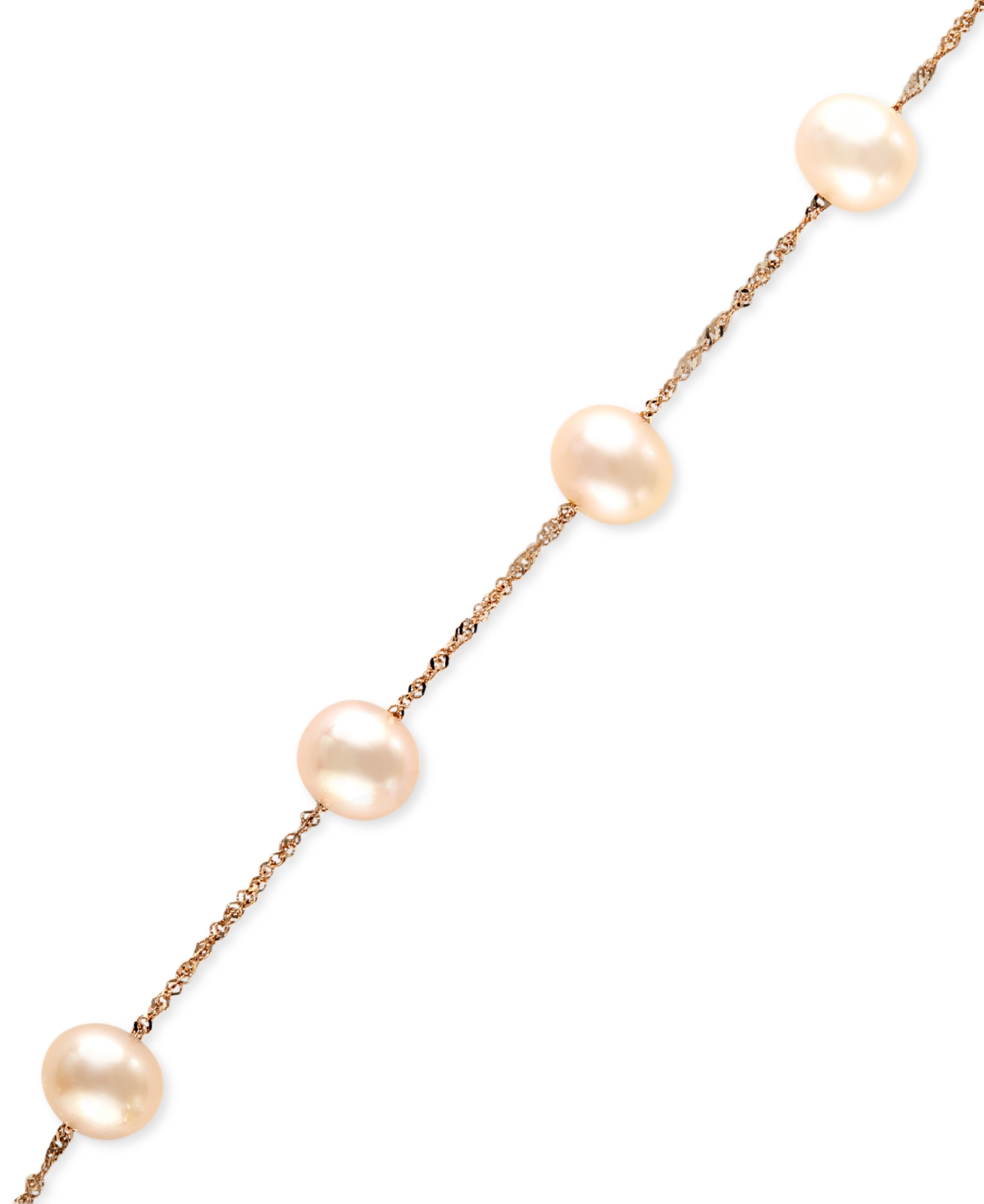 Effy Cultured Freshwater Pearl Station Bracelet (5-1/2-6mm) in 14k Gold (Also available in 14k White Gold and 14k Rose Gold) - White Gold