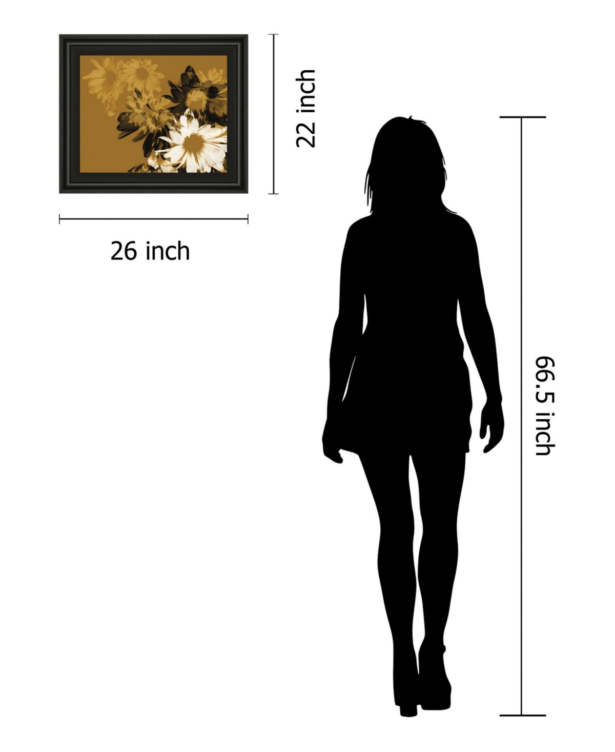 Classy Art Golden Bloom Ii by A. Project Framed Print Wall Art,