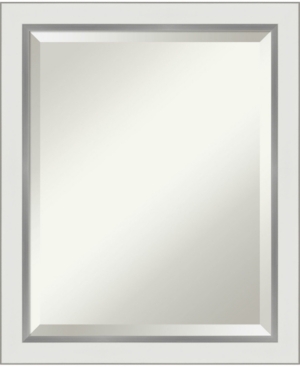 Amanti Art Eva Silver-tone Framed Bathroom Vanity Wall Mirror, 19.12" X 23.12" In White