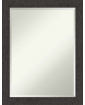 Amanti Art Rustic Plank Framed Bathroom Vanity Wall Mirror, 21.25" X 27.25" In Dark Brown
