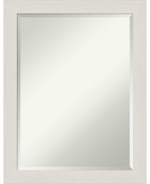 Amanti Art Rustic Plank Framed Bathroom Vanity Wall Mirror, 21.38" X 27.38" In White