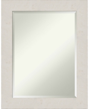 Amanti Art Rustic Plank Framed Bathroom Vanity Wall Mirror, 23.38" X 29.38" In White