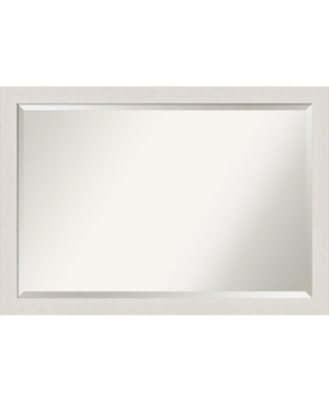 Amanti Art Rustic Plank Framed Bathroom Vanity Wall Mirror, 39.38" X 27.38" In White