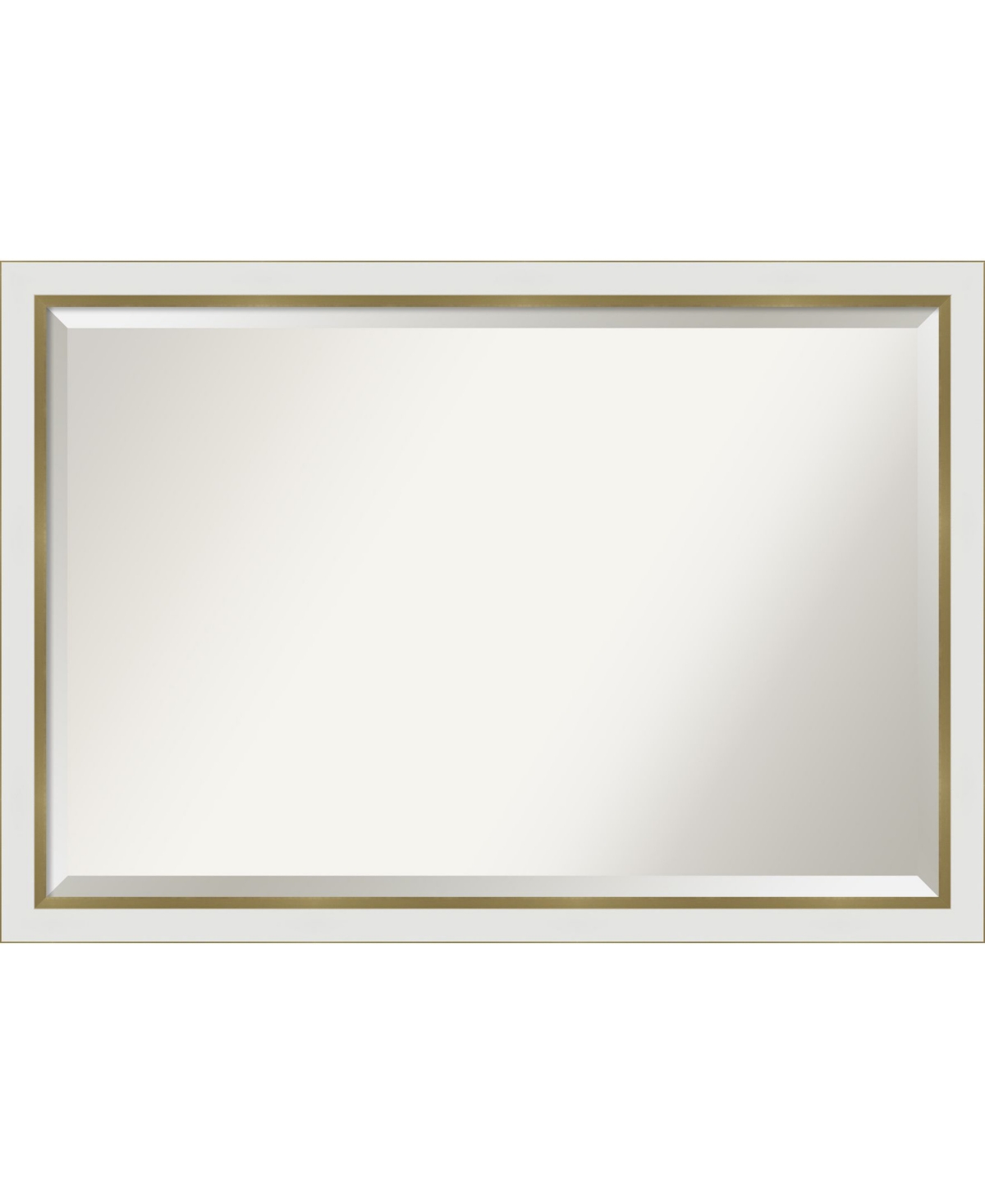 Eva Gold-tone Framed Bathroom Vanity Wall Mirror, 39.12" x 27.12" - White