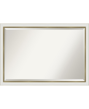 Amanti Art Eva Gold-tone Framed Bathroom Vanity Wall Mirror, 39.12" X 27.12" In White