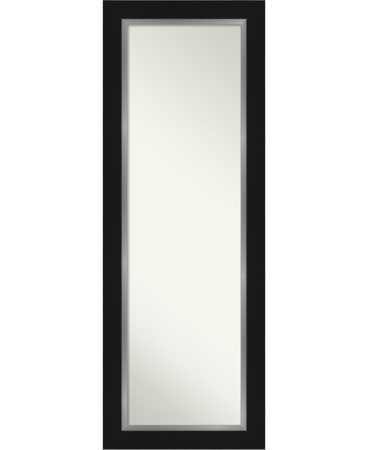 Eva Silver-tone on The Door Full Length Mirror, 19.25" x 53.25" - Black