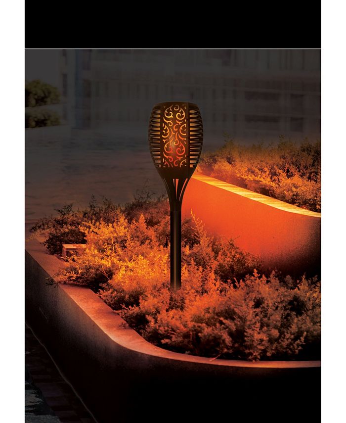 Sharper Image Solar Flame Torch LED Garden Light Macy