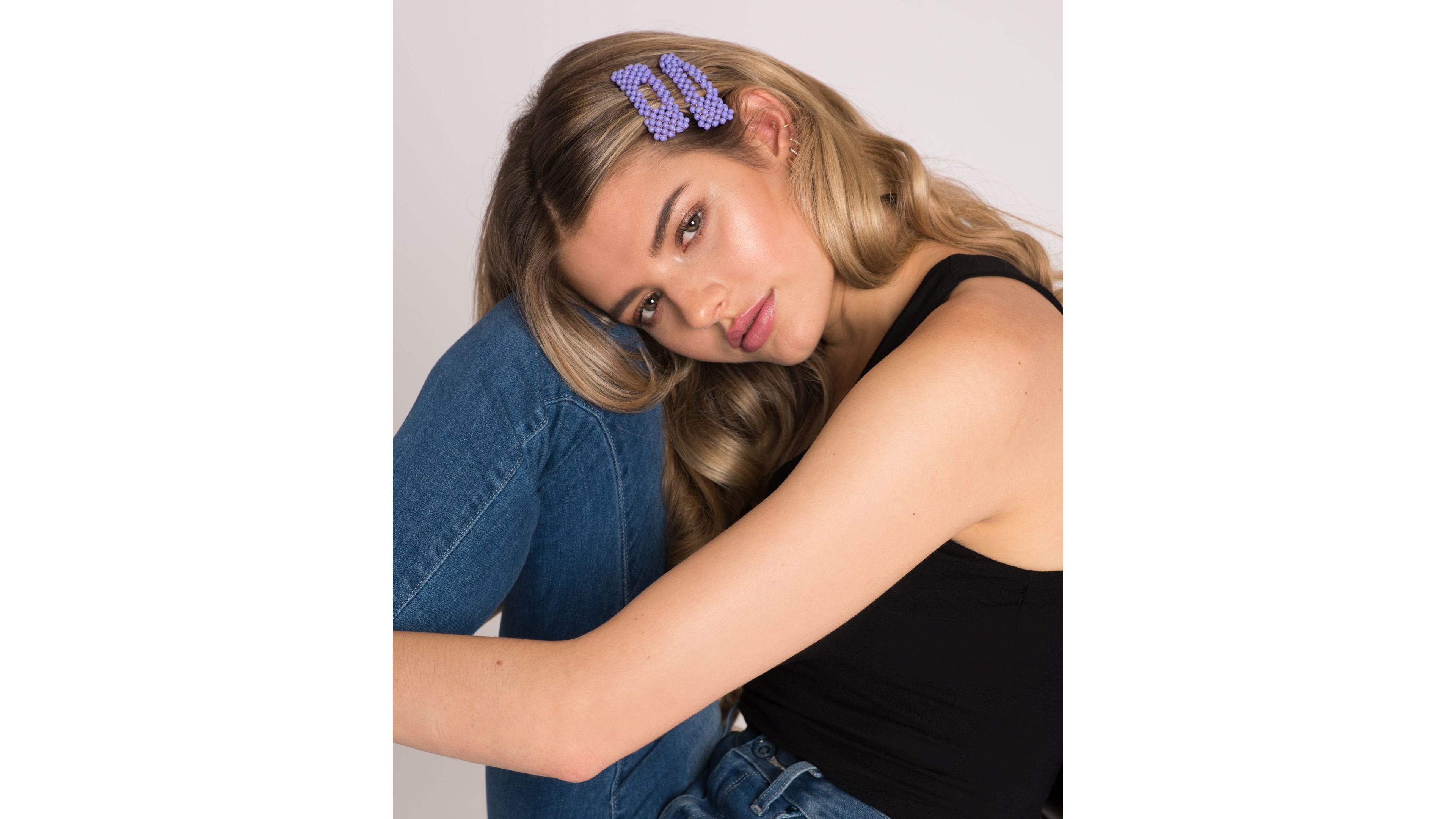 Soho Style Neon Beaded Hair Clips Duo