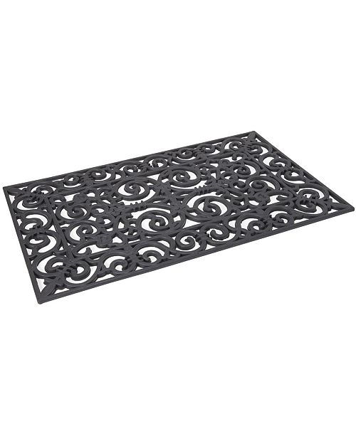 Envelor Fleur De Lis Wrought Iron Rubber Welcome Doormat 18 X 30