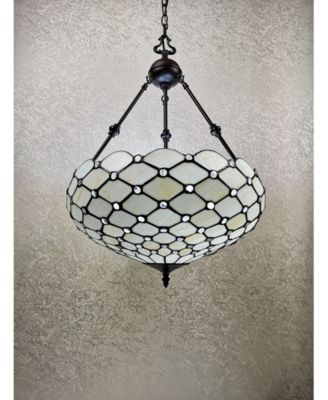 Tiffany Style 2-Light Jeweled Hanging Candelier Lamp