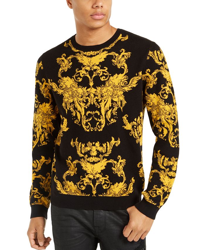 GUESS Men's Gold Baroque Sweater - Macy's