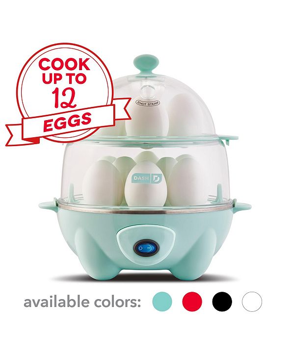 Amazon Com Dash Deluxe Rapid Egg Cooker Electric For Hard Boiled Poached Scrambled Omelets Steamed Vegetables Seafood Dumplings More 12 Capacity With Auto Shut Off Feature Black Kitchen Dining