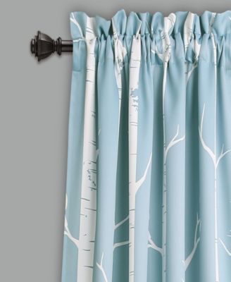 Lush Decor Bird On The Tree Light Filtering Window Curtain Panels Pair 52"W x 84"L +2" Bird Curtains For Bedroom - Tan Living Room Curtains