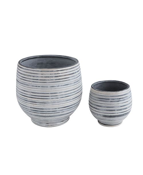 3r Studio Grey And White Stripe Planter Reviews Vases Home