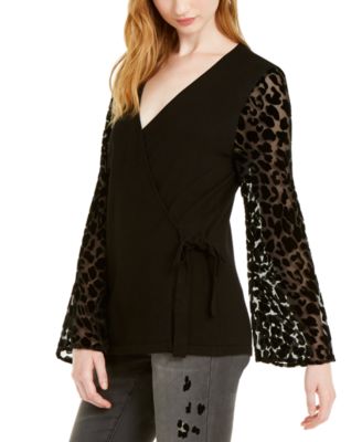 INC International Concepts - Leopard-Print Velvet Burnout Sweater